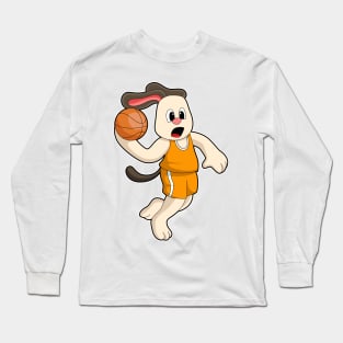 Dog at Basketball Sports Long Sleeve T-Shirt